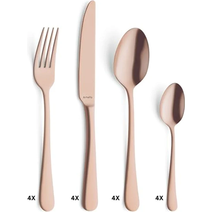 Amefa AUSTIN Besteckset 16-teilig PVD kupfer mattiert – Bild 4
