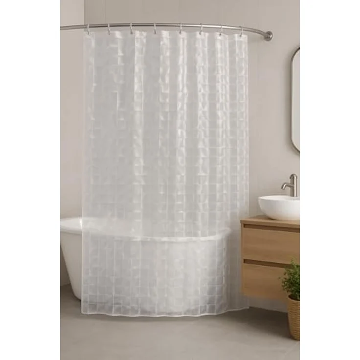 Euroshowers GmbH Duschvorhang 3D 180x200 Transparent, EVA Schimmelresistent Breite 180 cm – Bild 3