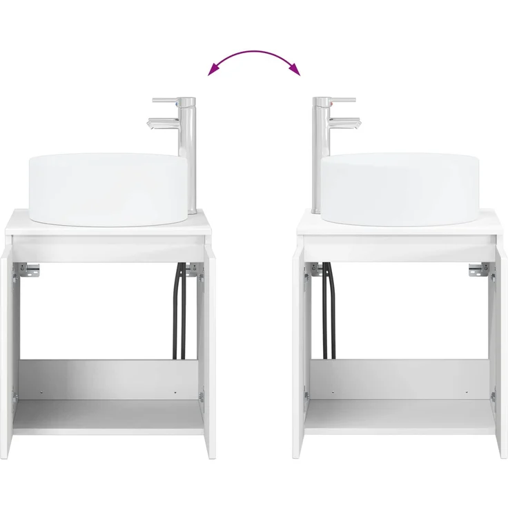 vidaXL Badezimmerschrank-Set 3 stk. Hochglanz Weiß 3405731 – Bild 10