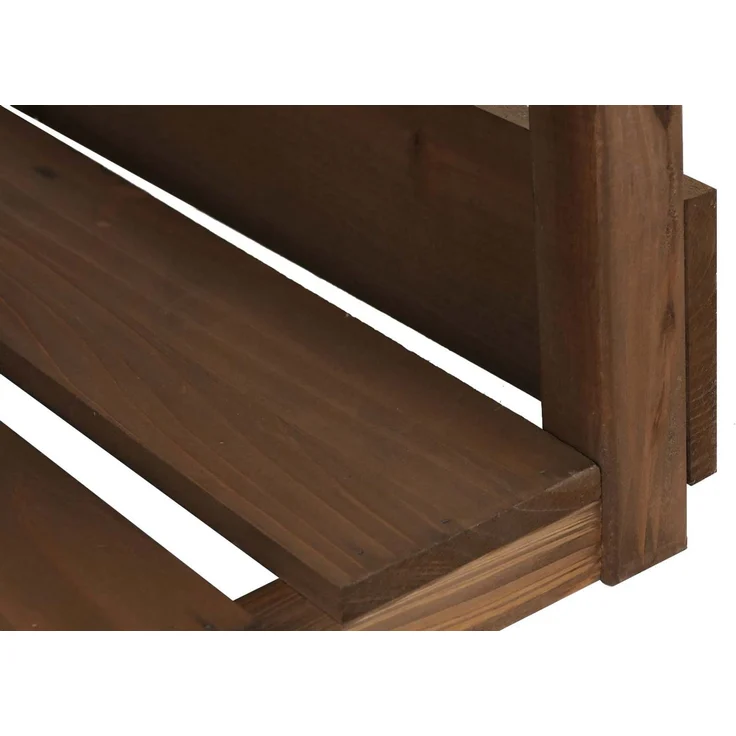 Brennholzlager HWC-Q16, Kamin-/Feuerholzregal Holzlager Holzunterstand, Ablage Holz Tanne FSC® 121x122x61cm ~ dunkelbraun – Bild 7