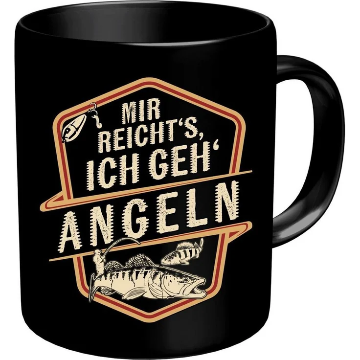 RAHMENLOS® Tasse Kaffeebecher als Geschenk für den Angler - Mir reicht's-Ich geh ANGELN, Keramik – Bild 4