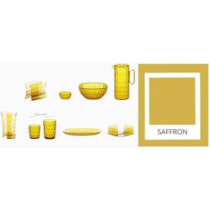 Guzzini Trinkglas niedrig 360 ml Dekor 3 Vanity Saffron yellow – Bild 3