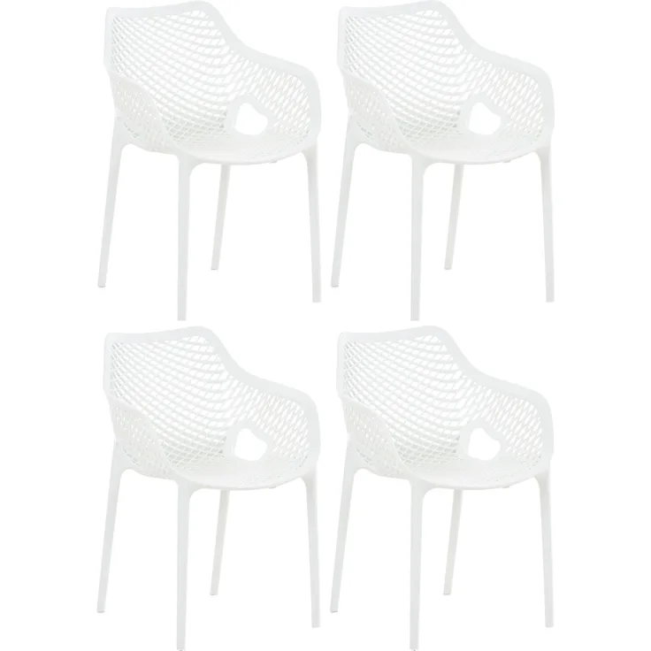 CLP Gartenstuhl Air XL 4er Set, Modern, Gestell Kunststoff, stapelbar, wetterfest,weiß