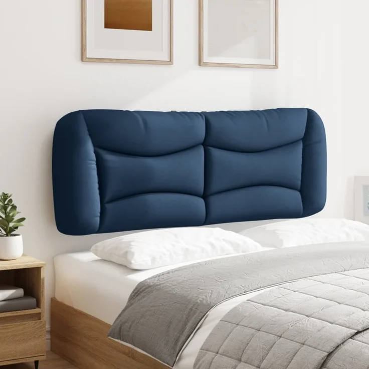 vidaXL Kopfteil-Kissen Blau 140 cm Stoff 374582 – Bild 6