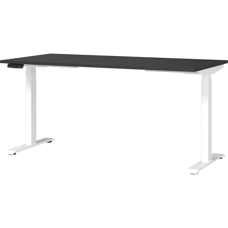 Germania Schreibtisch 7907-569, in Graphit/Weiß, EL. höhenverstellb, 120 x 120 x 80 cm (BxHxT) – Bild 1