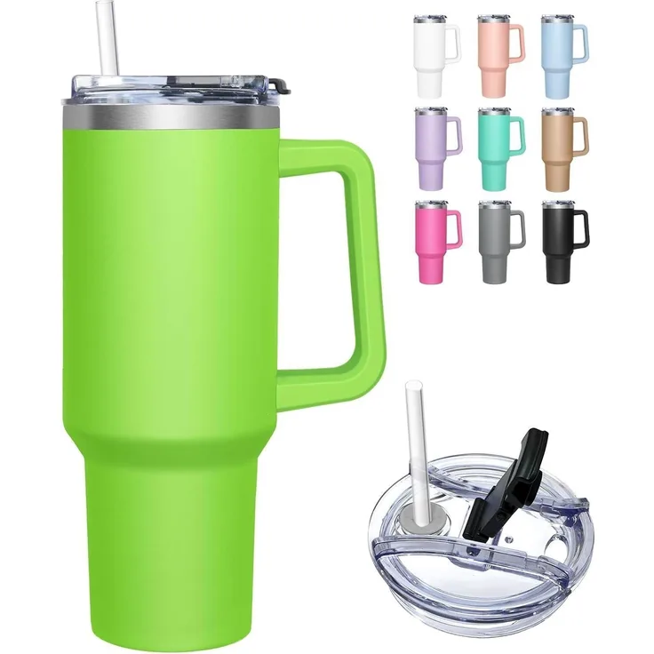 Thermobecher 1180ML mit 2-in-1-Deckel Kaffeebecher to go Strohhalm Edelstahl