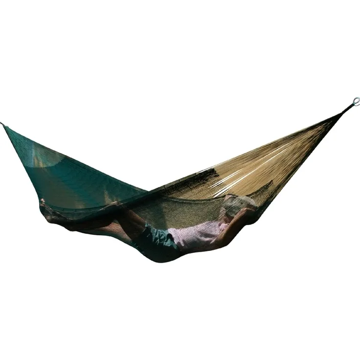 MacaMex Mexikanische Netzhängematte Double PLUS darkgreen grün, 200 cm x 410 cm