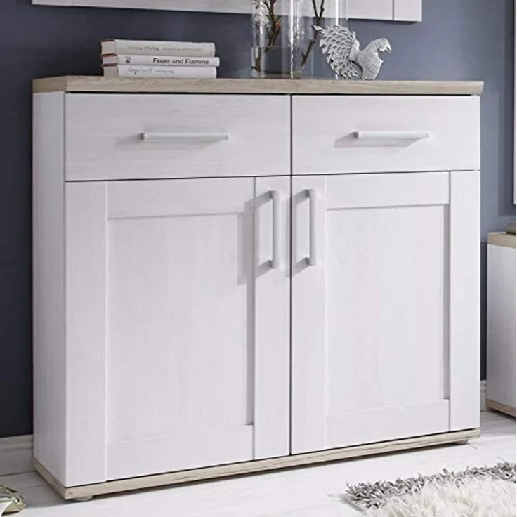 moebel-dich-auf Garderoben-Set ELEGANCE, (Komplett-Set, 5-St, Spiegel + Schuhkommode + Paneel + Bank + Hochschrank), im Landhausstil – Bild 5