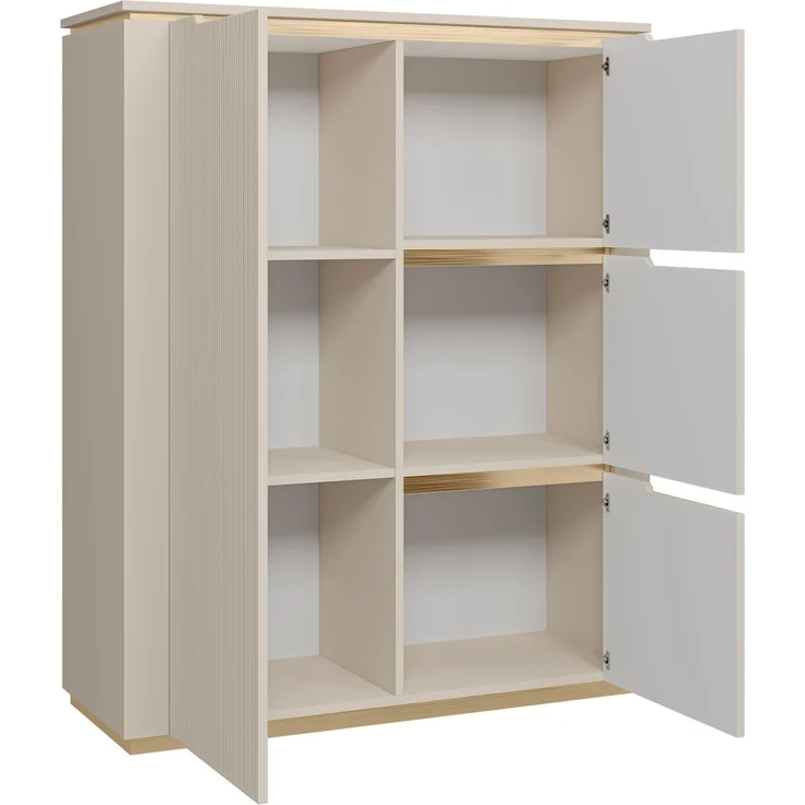 Wohnzimmer-Set Hilafin I (Farbe: Sandbeige / Sandbeige + Gold) – Bild 4