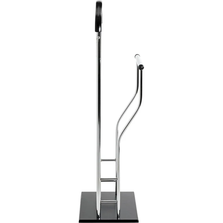 Haku Herrendiener (Dressboy) aus verchromtem Stahlrohr mit MDF-Ablage und Fußplatte, chrom-schwarz, bis 12 kg belastbar, 45x30x110 cm – Bild 5
