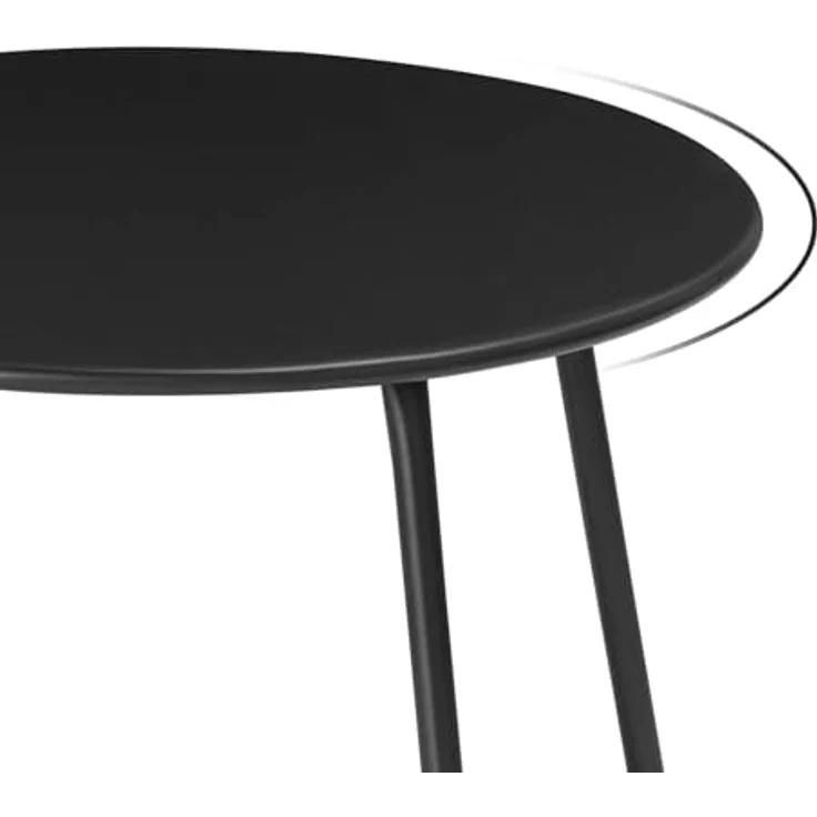eSituro Beistelltisch rund, Balkontisch Gartentisch, Kaffeetisch Couchtisch Sofatisch Wohnzimmertisch, Kleiner Tisch für Wohnzimmer Balkon Terrasse Garten, aus Metall, φ45xH45 cm, Schwarz – Bild 6