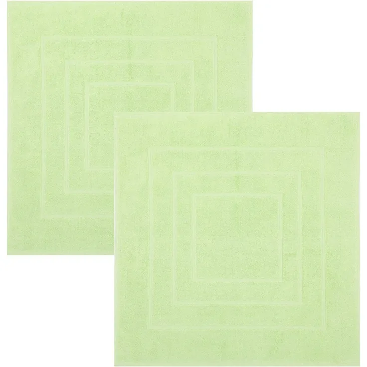 Betz Badematte 2 Stück Badvorleger Palermo Größe 60x60 cm, eingewebte Quadratmuster, strapazierfähig, Baumwolle, quadratisch