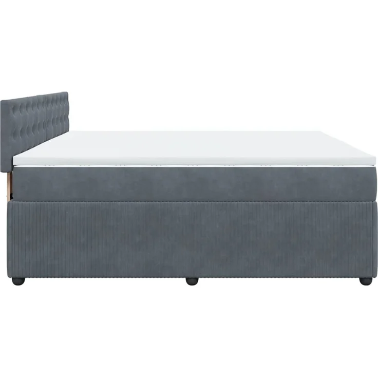 vidaXL Boxspringbett mit Matratze Dunkelgrau 180x200 cm Samt 3290119 – Bild 7