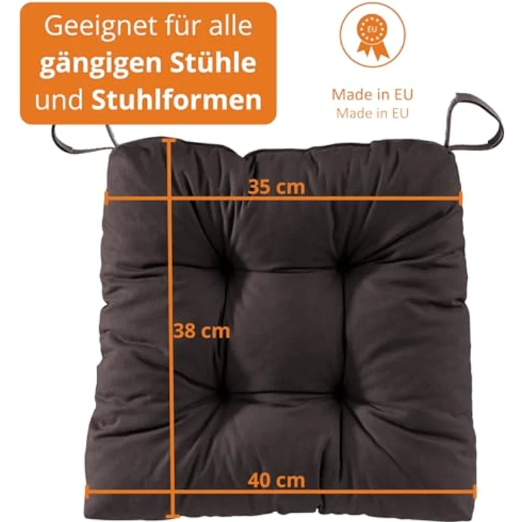 sleepling Stuhlkissen Eva, für Indoor und Outdoor, mit Klettverschluss, abriebfest und langlebig – Bild 3