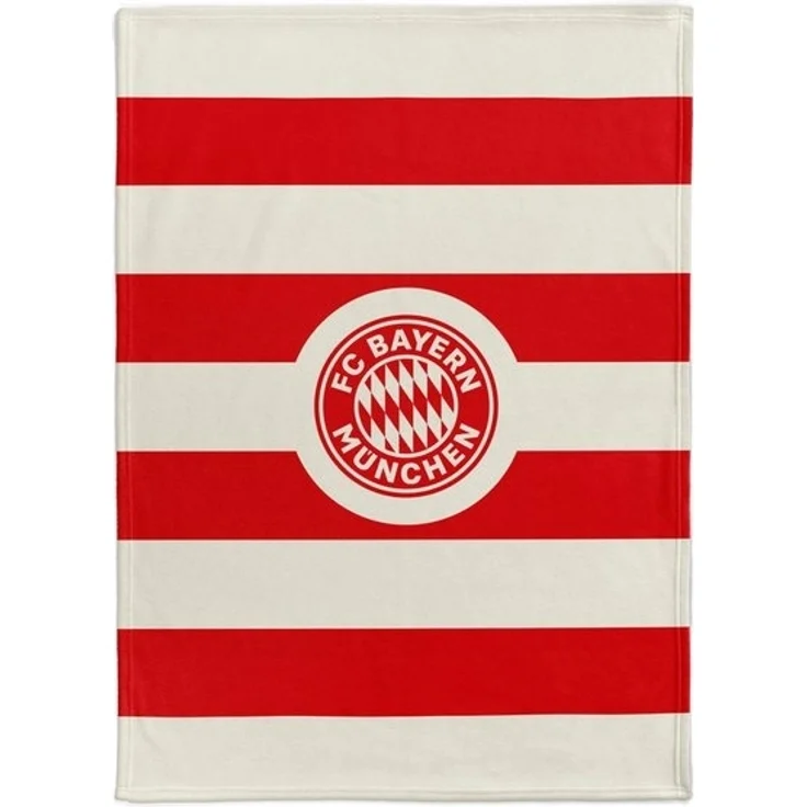 FC Bayern München Badetuch FC Bayern München I Kuschelfleecedecke I Sofadecke I Rot/Weiß, Polyester – Bild 2