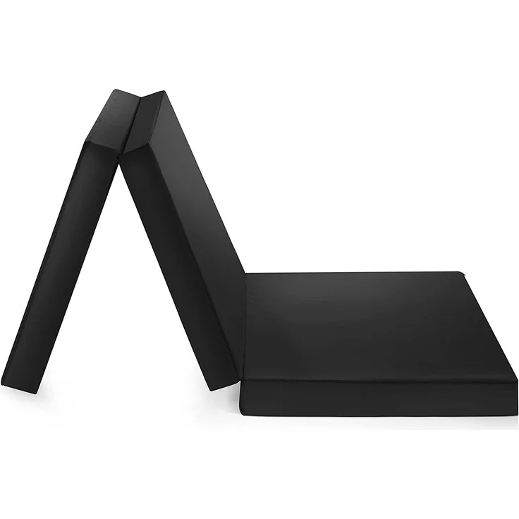 Badenia Trendline faltbare Gästematratze, mit Mikrofaserbezug, 196x65 cm Liegefläche, schwarz – Bild 1