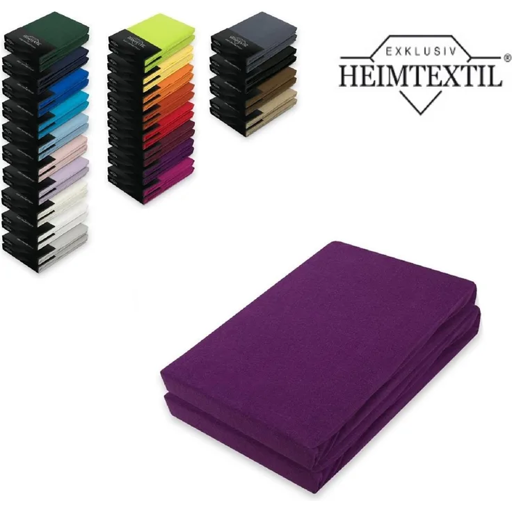 Doppelpack Marke Jersey Spannbettlaken 60 x 120 - 70 x 140 cm Lila