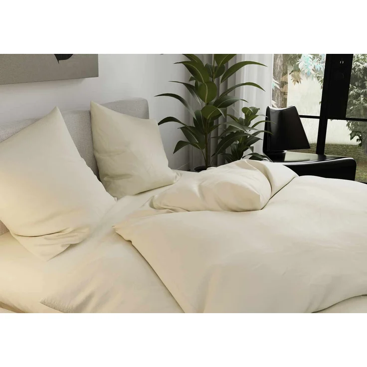 GOTS Bio Jersey Bettwäsche khaki Garnitur 135x200 + 80x80 – Bild 2