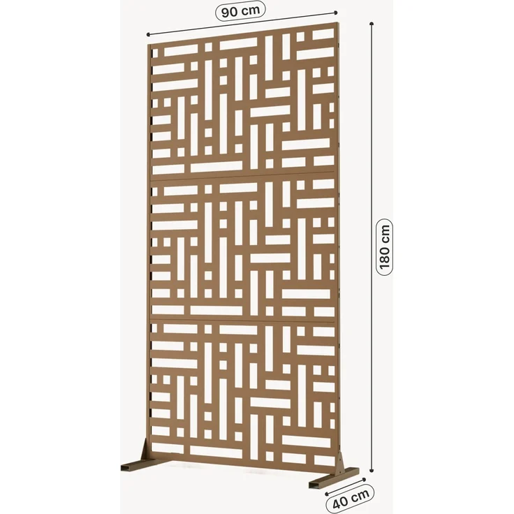 Trennwand Bernalda 180x90 cm Stahl Braun [casa. pro] – Bild 3