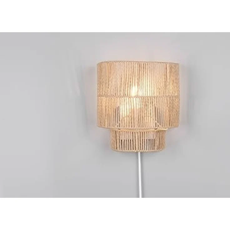 Wandleuchte SATNA aus Papiergarn mit Stecker und Schalter, Höhe 24cm – Bild 3