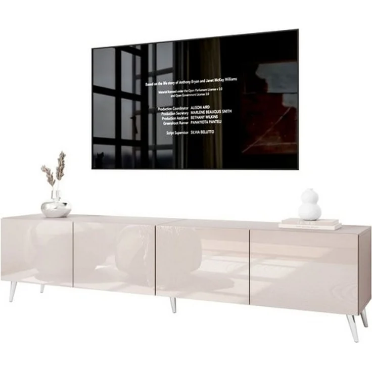 Lookway TV-Schrank COLGANTE 200 Kaschmir Hochglanz mit Metallbeinen (2x TV- Schrank) Breite: 200 cm – Bild 4