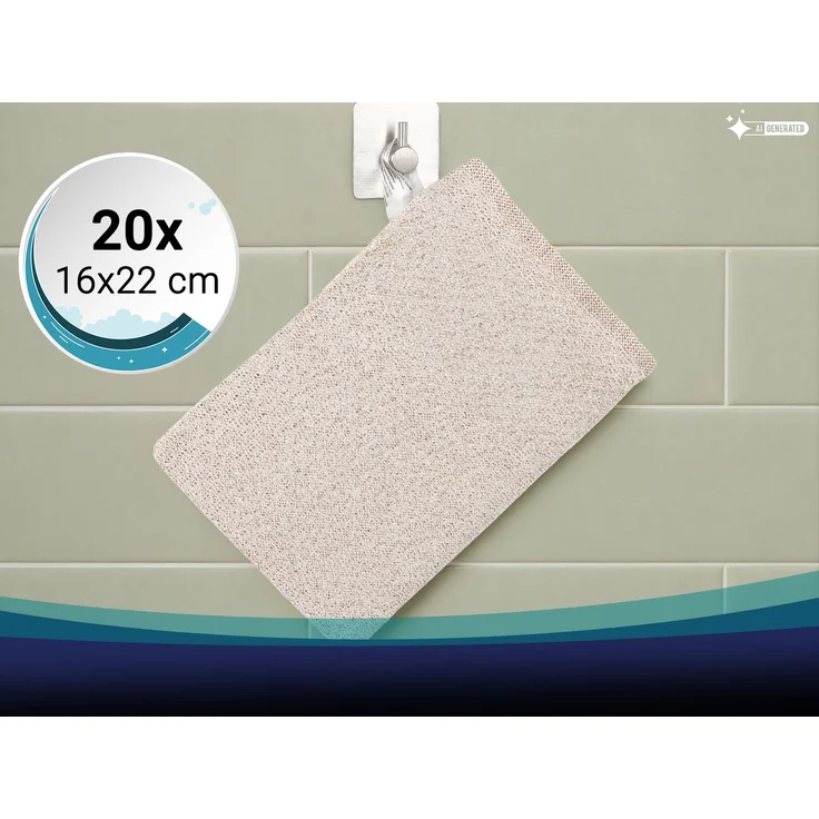 ZOLLNER 20er Set Waschlappen, 70% Baumwolle, 30% Polyester in der Farbe braun – Bild 2