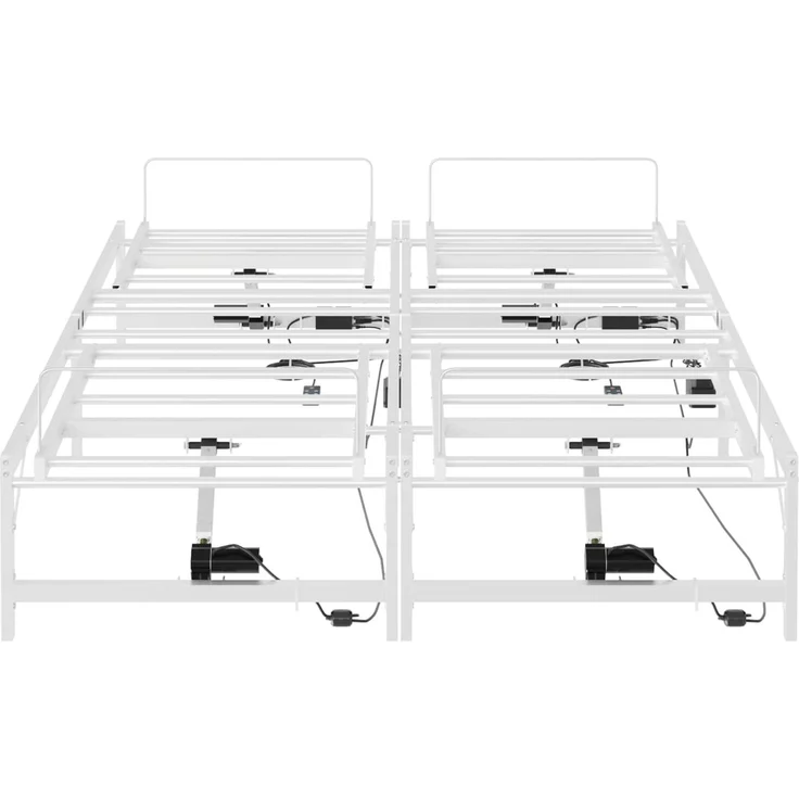 vidaXL Elektrisch verstellbares Bettgestell Weiß 120 x 200 cm Stahl 3438629 – Bild 6