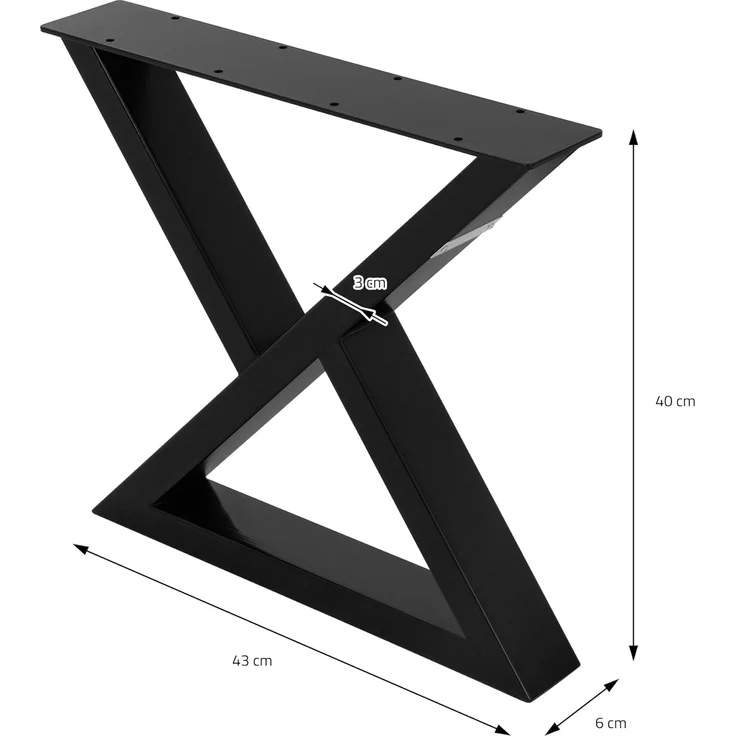 ML-DESIGN Tischbein 2er Set Tischgestell Tischkufen Möbelfüße aus Stahl Industriedesign, Kufengestell Bankkufen X-Form Schwarz Bankbeine für DIY-Projekte – Bild 5