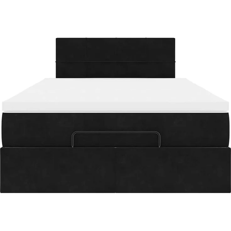 vidaXL Ottoman-Bett mit Matratze & LEDs Schwarz 120x200 cm Samt 3312616 – Bild 5