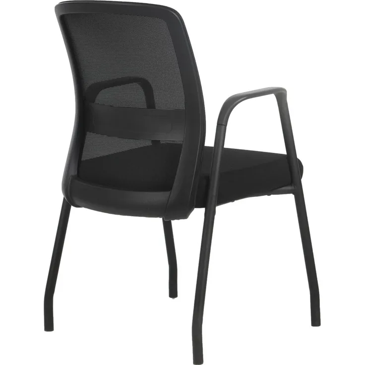 XORA 'EDIN' Besucherstuhl Sitz Bezug Stoff Rücken Netzbezug Mesh, schwarz, 62 x 122 x 61 cm, 140 kg belastbar