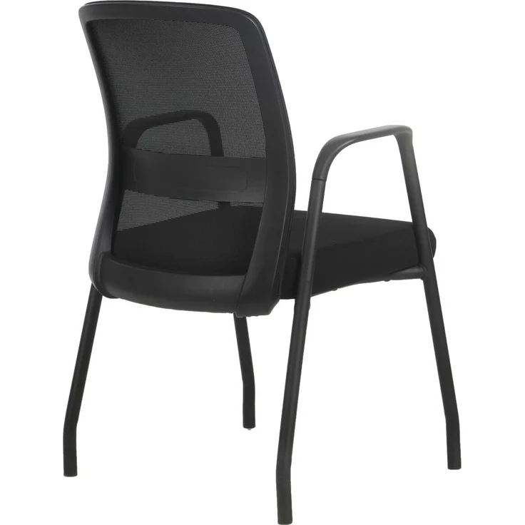 XORA 'EDIN' Besucherstuhl Sitz Bezug Stoff Rücken Netzbezug Mesh, schwarz, 62 x 122 x 61 cm, 140 kg belastbar – Bild 1