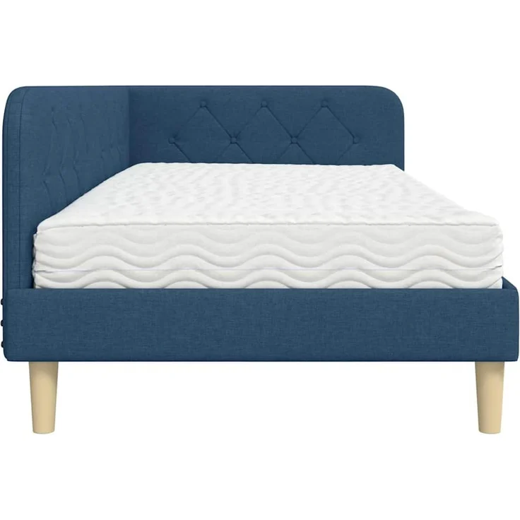vidaXL Eckbettgestell Blau 90 x 200 cm Stoff 3394124 – Bild 7