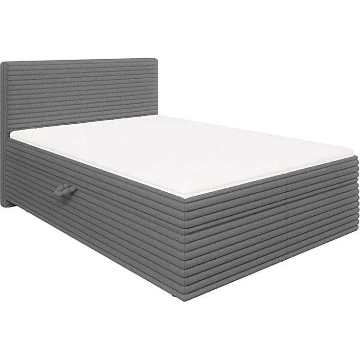 S-Style Möbel Boxspringbett Jasper mit Topper und Bettkästen, aus Plüschcord, mit Topper und Bettkasten / zwei Bettkästen (je nach Bettgröße)