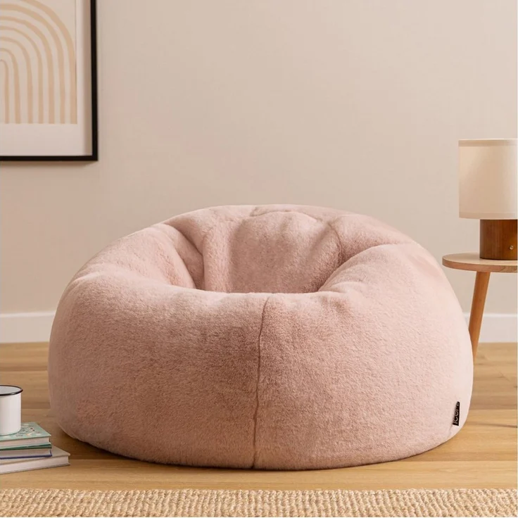 Icon Kingston Kunstfell Sitzsack, Rosen Rosa, Sitzsack Erwachsene mit Füllung, Bean Bag, Flauschig Sessel, Lounge Sessel, Lounge Stuhl, Schlafzimmer, Wohnzimmer, Wohnzimmer Möbel – Bild 2