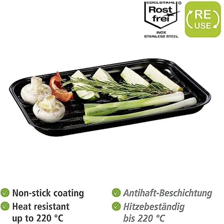 Grillschale Mod. Luca, aus rostfreiem Edelstahl, 1x Grillschale – Bild 3