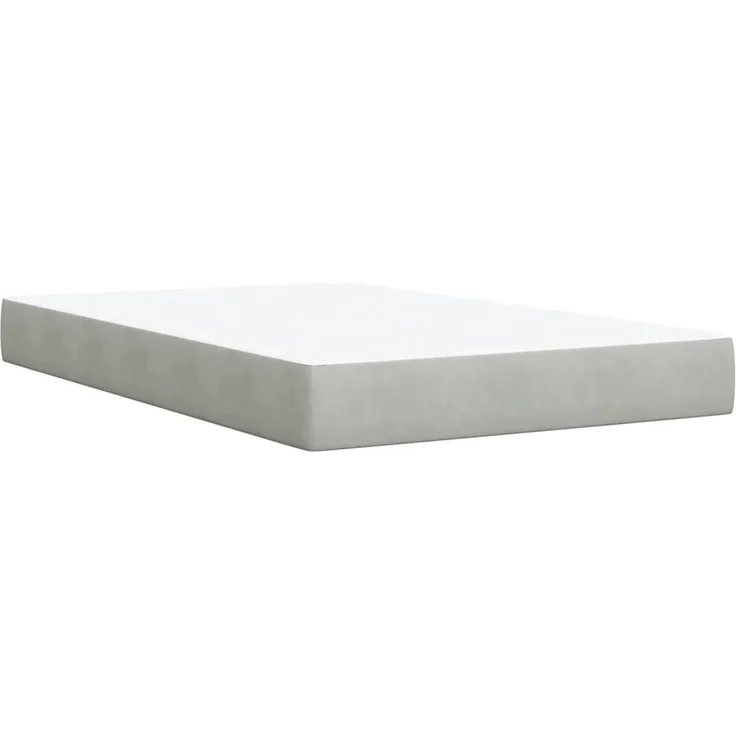 vidaXL Boxspringbett mit Matratze Hellgrau 120x200 cm Samt 3290022 – Bild 10