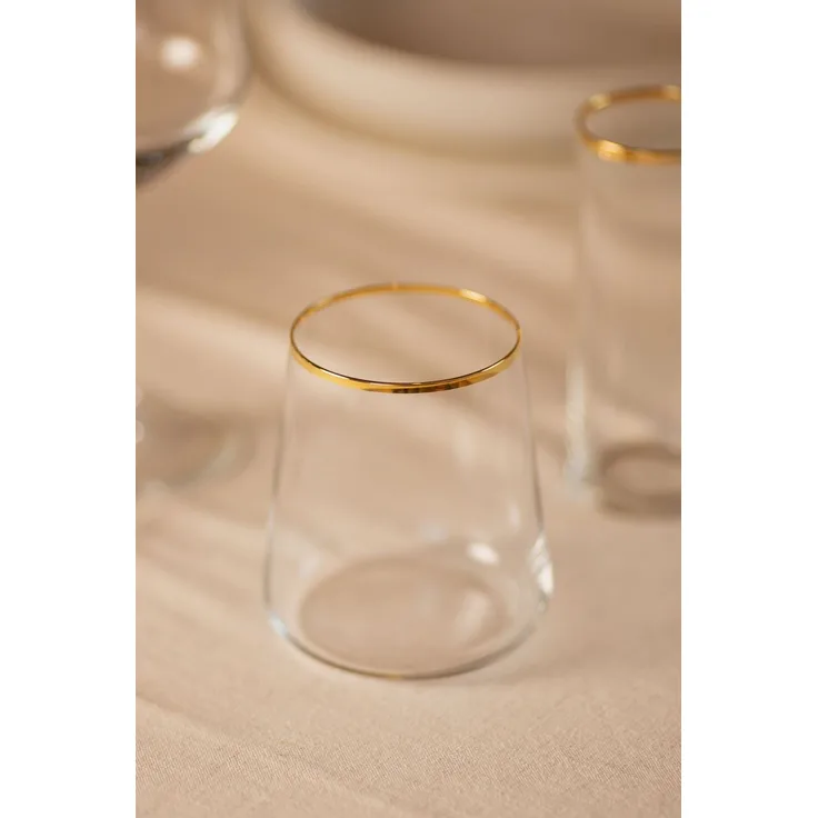 Hermia Concept 'Avantgarde 420 - Gold, Transparent' Gläser-Set (4-teilig), Gold / Transparent, 9 x 9 x 10 cm, 420 ml