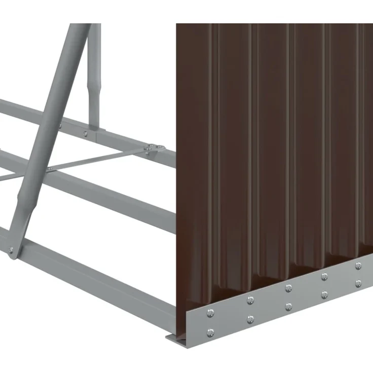 vidaXL Kaminholzunterstand Braun 234x45x100 cm Verzinkter Stahl 364575 – Bild 2