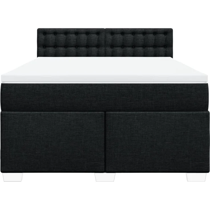 vidaXL Boxspringbett mit Matratze Schwarz 140x200 cm Stoff 3288227 – Bild 6