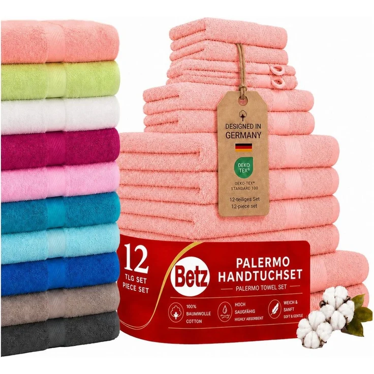 Betz Handtuch Set 12-TLG. Handtuch-Set Palermo, 100% Baumwolle (Set, 12-St) – Bild 1