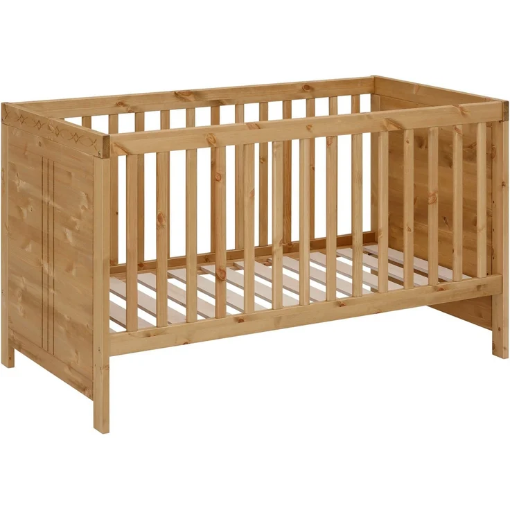 Lüttenhütt Babybett Indra, Schlupfsprossen, 4-fach verstellbare Liegehöhe, FSC® zertifiziertes Massivholz, Landhausstil mit tollen Details – Bild 3