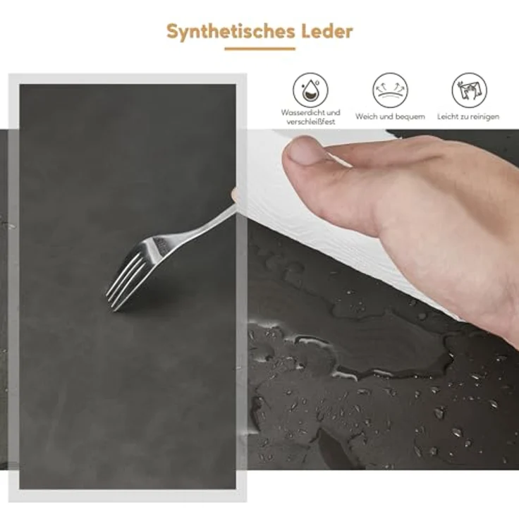 TUKAILAI Esszimmerstühle 2er Set aus Kunstleder, Küchenstuhl Polsterstuhl mit Offener Rückenlehne,Armlehnen,Gepolstertem Sitz, Metallbeinen, Stühle für Wohnzimmer,Esszimmer,Küche – Bild 6