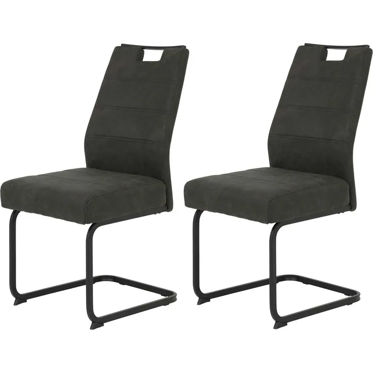 2er Set Stuhl Kerstin Anthrazit - mit Komfortsitz