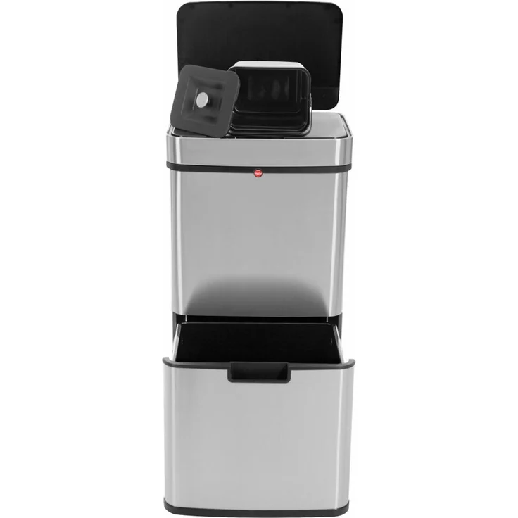 Hailo Mülltrennsystem mit Sensor Öko Vario XL, Tret-Mülleimer, Abfalltrenner, Abfalleimer, Edelstahl, 25 + 25 + 4 L, 0656-001 – Bild 6