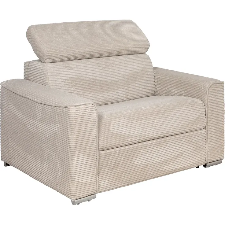 Vente-unique - VIZIR Sessel SamtStoff Beige - B 95 cm x H 105 cm85 cm x L 127 cm – Bild 2