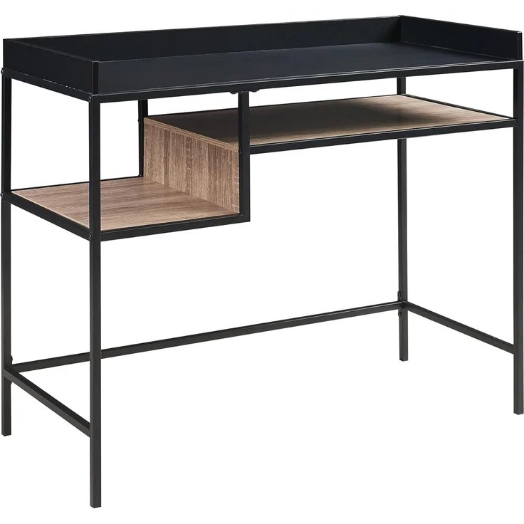 Schreibtisch Belana 100x43x82 cm Schwarz/Eicheoptik [en. casa] – Bild 4