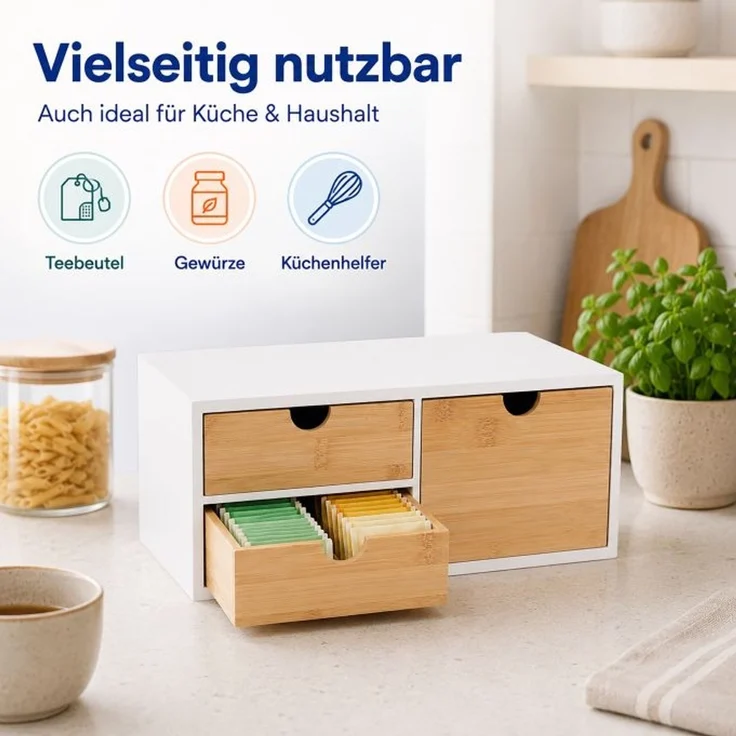 Relaxdays Schubladenbox 3 Schubladen – Bild 3