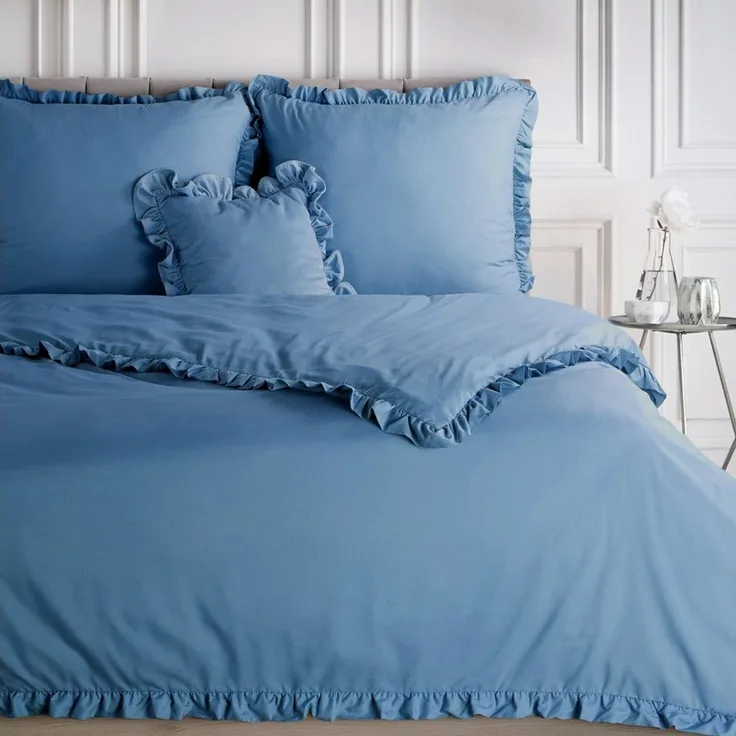 Design91 Bettwäsche, Polyester, 3 teilig, mit Rüschen