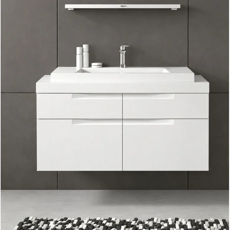 Waschbeckenunterschrank mit Waschbecken Gusto in weiß matt 100 cm – Bild 5