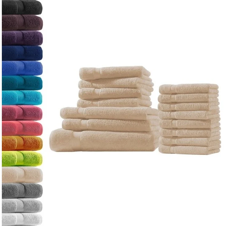 Hometex Premium Textiles Handtuch in Premium Qualität 500 g/m², Feinster Frottier-Stoff 100% Baumwolle, 1x Badetuch + 2 Duschtuch + 4 Handtuch + 8 gastetuch, Kuschelig weich, saugfähig, Extra schwere, flauschige Hotel-Qualität – Bild 4